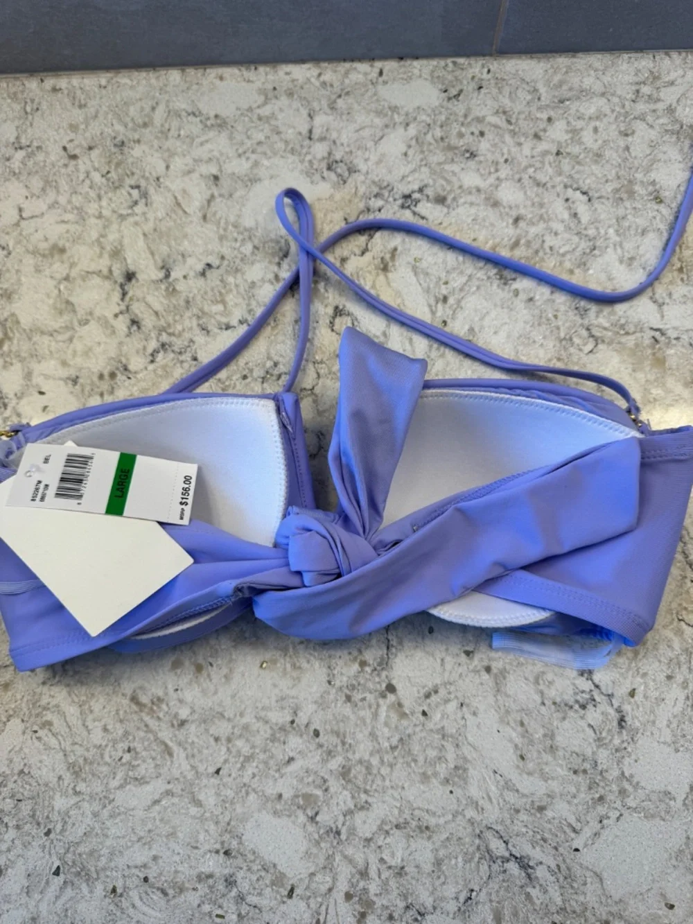 Becca Lavender Swimwear set butterfly top with high waisted bikini bottoms Large